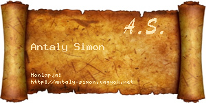 Antaly Simon névjegykártya
